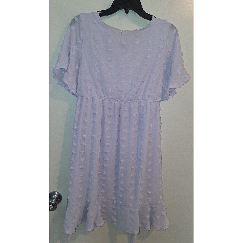 NWT! Motherhood Purple Swiss Dot Maternity Dress, Size Small - Picture 2 of 11
